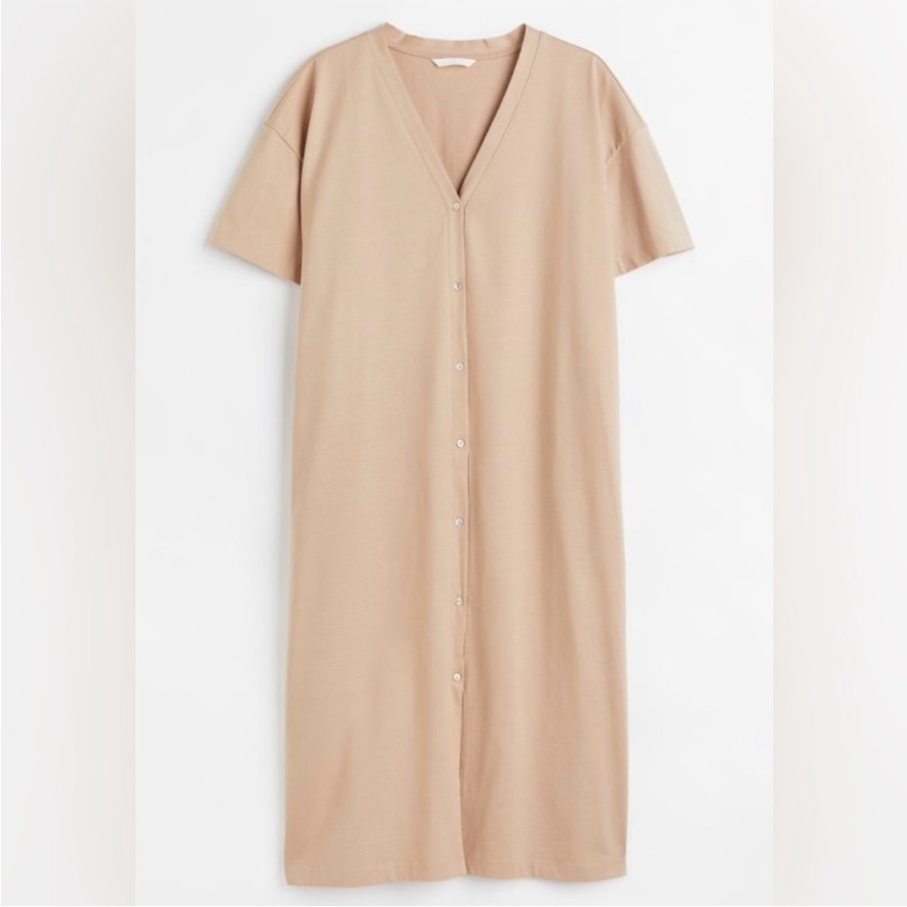 H&M button front jersey dress